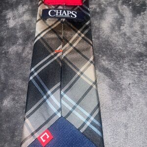 Chaps Men's Plaid Tie - Black, Blue, and Red